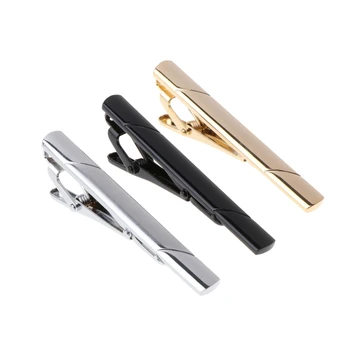 

3pcs Men Tie Clip Mixed Color Bar Alloy Mirror Classic Style Business Accessory