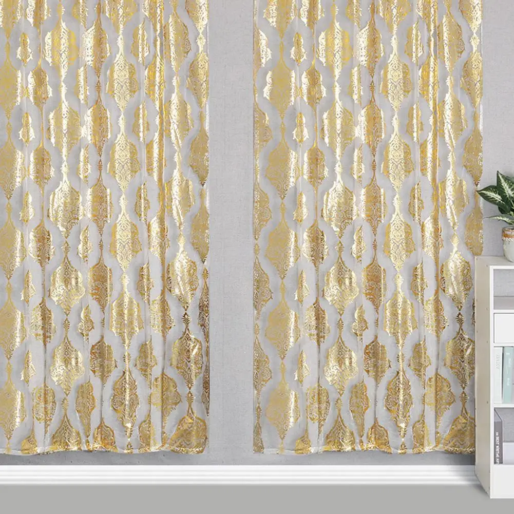 Ажурная газовая занавеска С горячей штамповкой прозрачный тюль с драпировкой