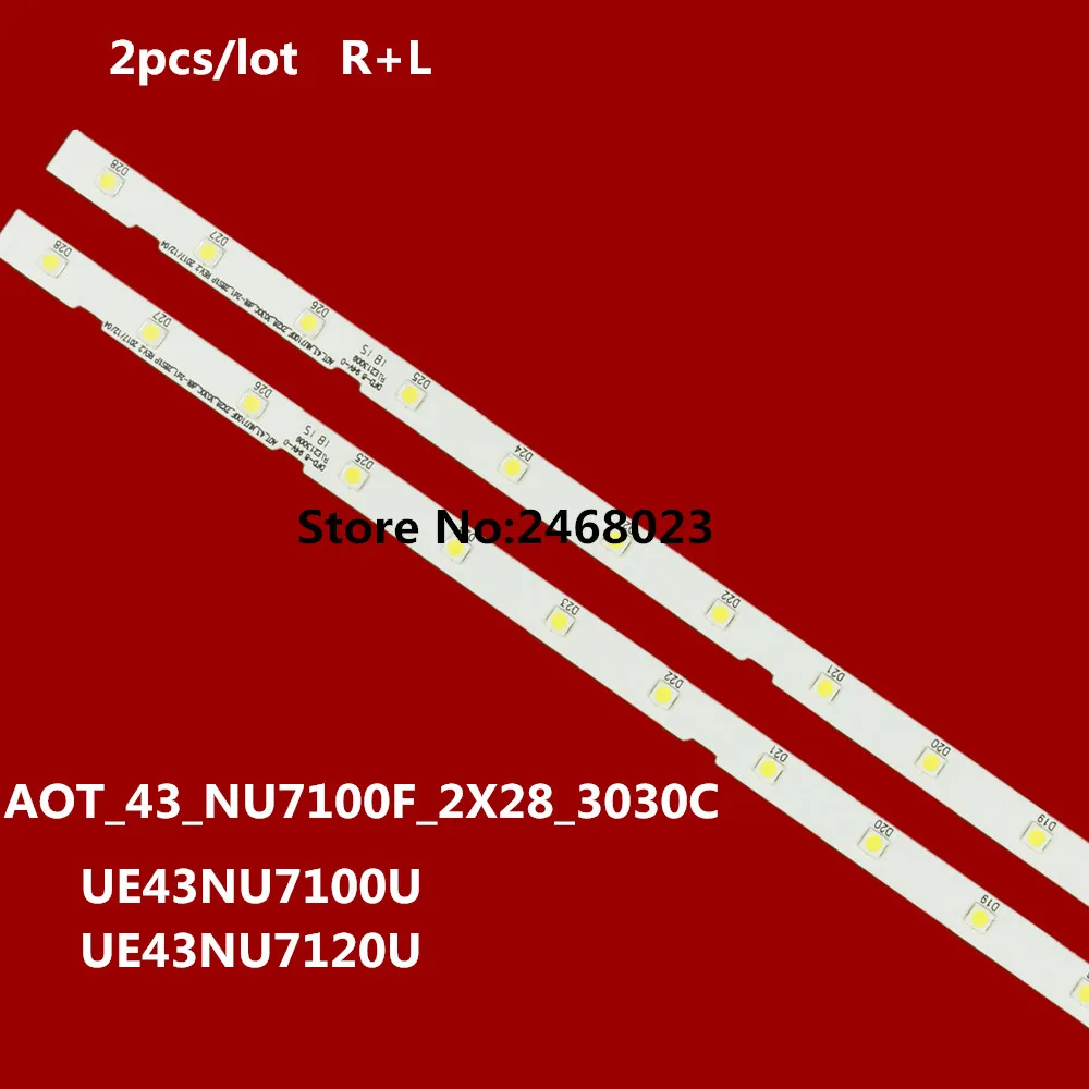 2pcs LED Strip For AOT_43_NU7100F_2X28_3030C UE43NU7100U UE43NU7120U UE43NU7170U 