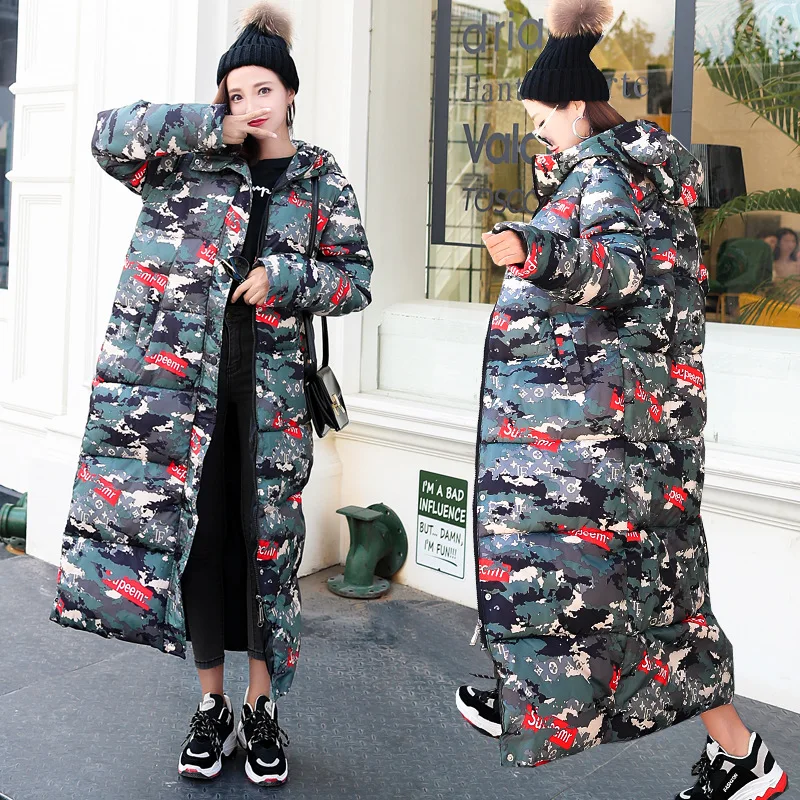 

Exta-long Extended Knee Cotton-padded Clothes Women's Winter New Style Thick down Jacket Cotton-padded Clothes Slim Fit Korean-s