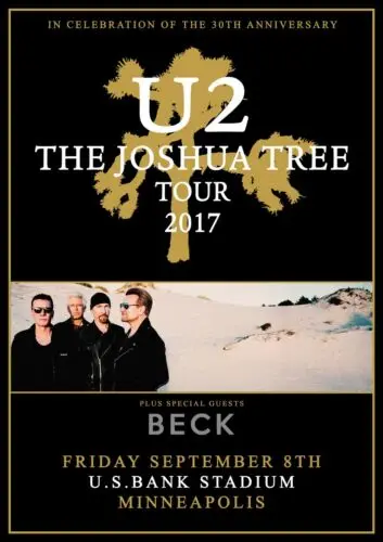 U2 The Giosuè Tree 2017 Anniverario World Tour Foto Stampa Silk Poster Pittura Murale Decorativa 24X36 Pollici
