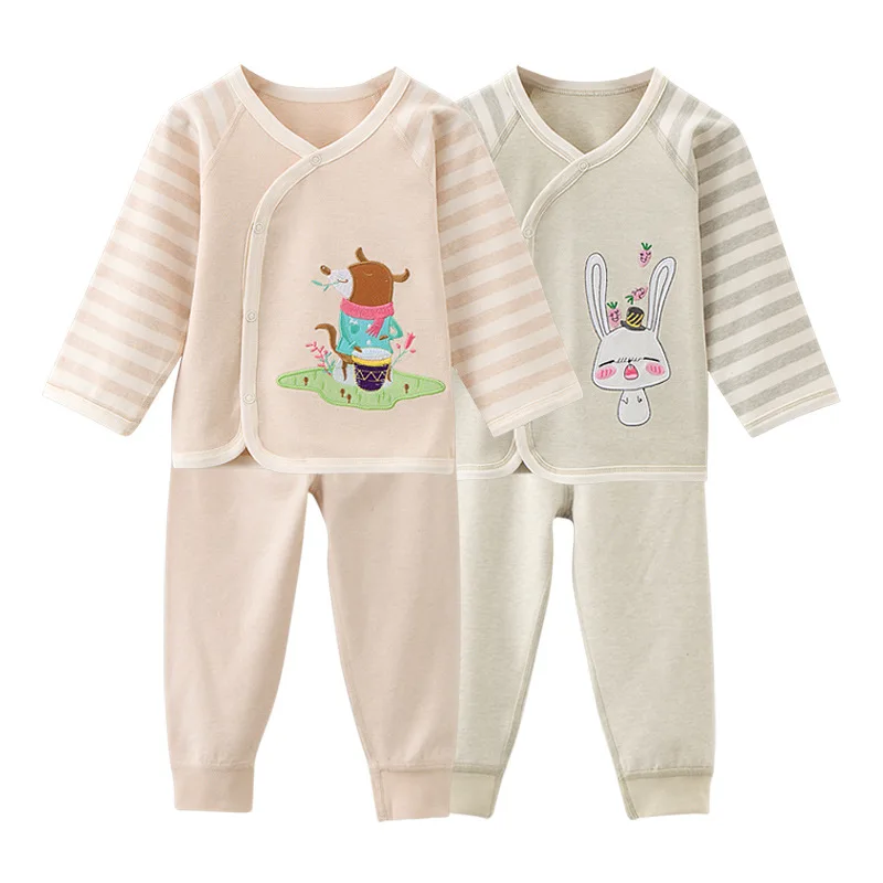 

Baby Underclothes Colored Cotton Set Primary Boy Pajamas Base Thermal Underwear Baby Spring And Autumn Newborns Clothes