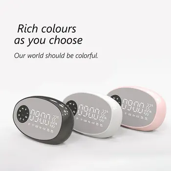 

Bluetooth Speaker Portable FM LED Clock Radio With Alarms Outlet Powered Big Digit Display for Bedroom Timed Shutdown