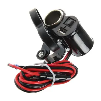 

Motorcycle USB Power Supply Port Cigarette Lighter Socket Charger for Cellphone GPS MP3