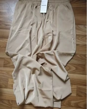 Yitimoky-pantalones de seda satinada para mujer, pantalón holgado de pierna ancha con cordón para oficina, blanco, de talla grande, negro, elásticos, de cintura alta, 2021