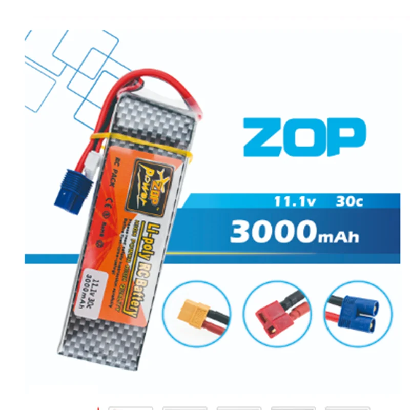 Литий полимерная батарея 11 1 В 3000 мАч 3S 30C EC3 XT60 T Plug Zop Power для Blade 350QX/450 RC вертолет