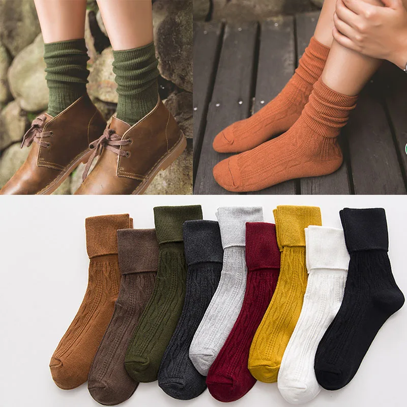 Женские модные короткие носки, японские однотонные школьные студенческие женские хлопковые Повседневные носки до щиколотки, носки для осени и зимы