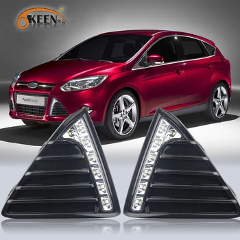 

For Ford Focus 3 MK3 2012 2013 2014 LED Daytime Running Light Yellow Turning Signal Relay Waterproof ABS 12V Car DRL Lamp