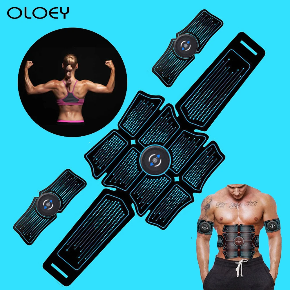 EMS Home Gym Stimulator Muscle Trainer Exercise Bodybuilding Smart Massage Machine Wireless Workout Sport ABS Fitness Equipment