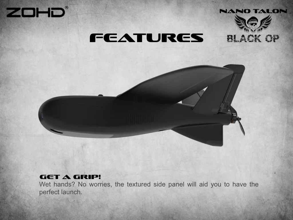 ZOHD Nano Talon черный OP 860 мм размах крыльев AIO V-Tail EPP литой FPV крыло RC самолет
