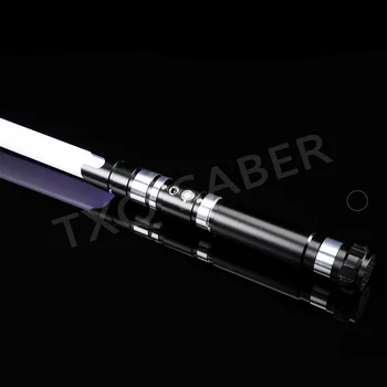 

TXQsaber RGB Lightsaber 1 inch Dueling Blade Metal Handle, Force FX with 6 sets Soundfonts and 12 kinds LED Toy for Kids-TS012