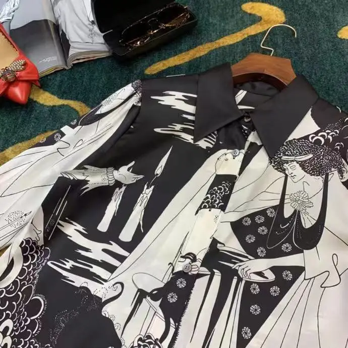 AH11426, модные женские блузки и рубашки,, Подиумные, Роскошные, известный бренд, Европейский дизайн, вечерние, стильная женская одежда