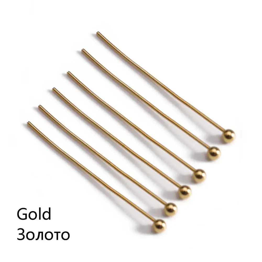 Gold ZHONGJIUYUAN 1000 Pieces 40mm Flat Head Pins Gold Headpins for Jewelry Findings Making DIY 
