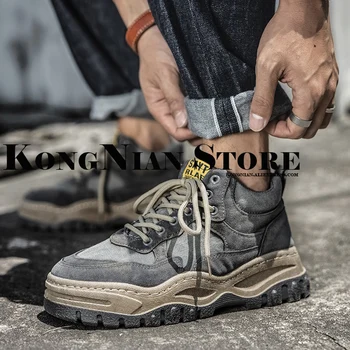 

Men shoes Autumn Winter hight shoes Retro style ankle shoes lace-up men shoes casual Zapatos shoes increased shoes men teenagers