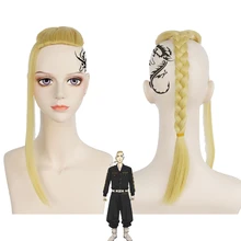 

Anime Tokyo Revengers - Draken Cosplay Wig Ryuguuji Ken Golden Heat Resistant Synthetic Hair Party Wig + Wig Cap