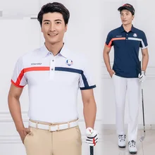 Мужские рубашки для гольфа с коротким рукавом, дышащие спортивные рубашки для тренировок, Мужская мягкая Спортивная одежда для тенниса, одежда для гольфа D0653