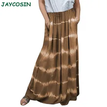 JAYCOSIN женская одежда осень зима длинная юбка женская мода галстук-окрашенная Лоскутная градация прямая плиссированная юбка для женщин s 1101