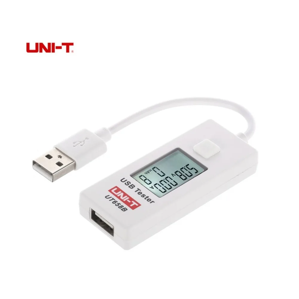 UNI-T UT658B цифровой мини-ЖКД USB Вольтметр Амперметр зарядное устройство Банк питания ток напряжение емкость детектор тестер DC3-9V 0-3.5A