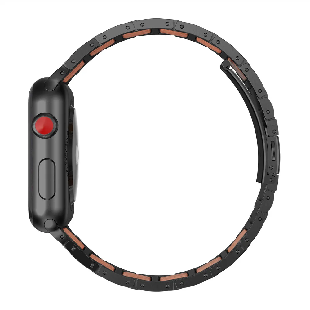 Легкий Деревянный ремешок для Apple Watch Band 4 40 мм 44 мм металлический сменный ремешок для Apple Watch Series 3 2 1 42 мм 38 мм