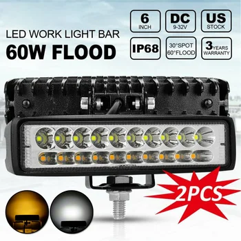 

Accessories LED Worklight 2Pcs Set 6000 LM White Flood Spot Lamp Parts