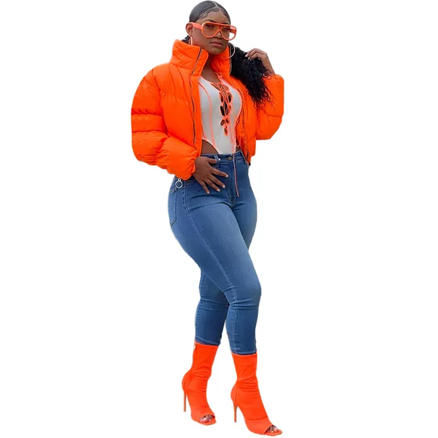 Women Winter Parka Coat Casual Neon 
