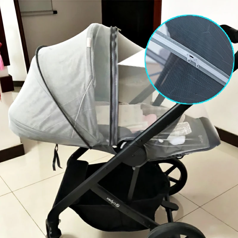 Baby Strollers vintage Mosquito Net Compatible For Mios Eezy Priam Balios Prams Insect Net With Zipper Embroidery Cart Accessories Crib Bed Universal baby stroller cover for winter