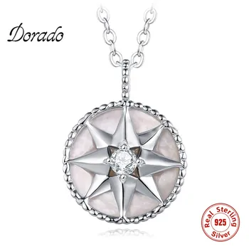 

Dorado 925 Sterling Silver Personality Octagonal Star Pendant Necklace Women Flowers Vogue Party Chain Zircon Jewelry Collier