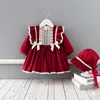 Winter Wear Baby Girls Christmas Clothes Set Kids Dresses Thicken Velvet Dress Girls Clothes with Hat for New Year 0-4T ► Photo 1/6