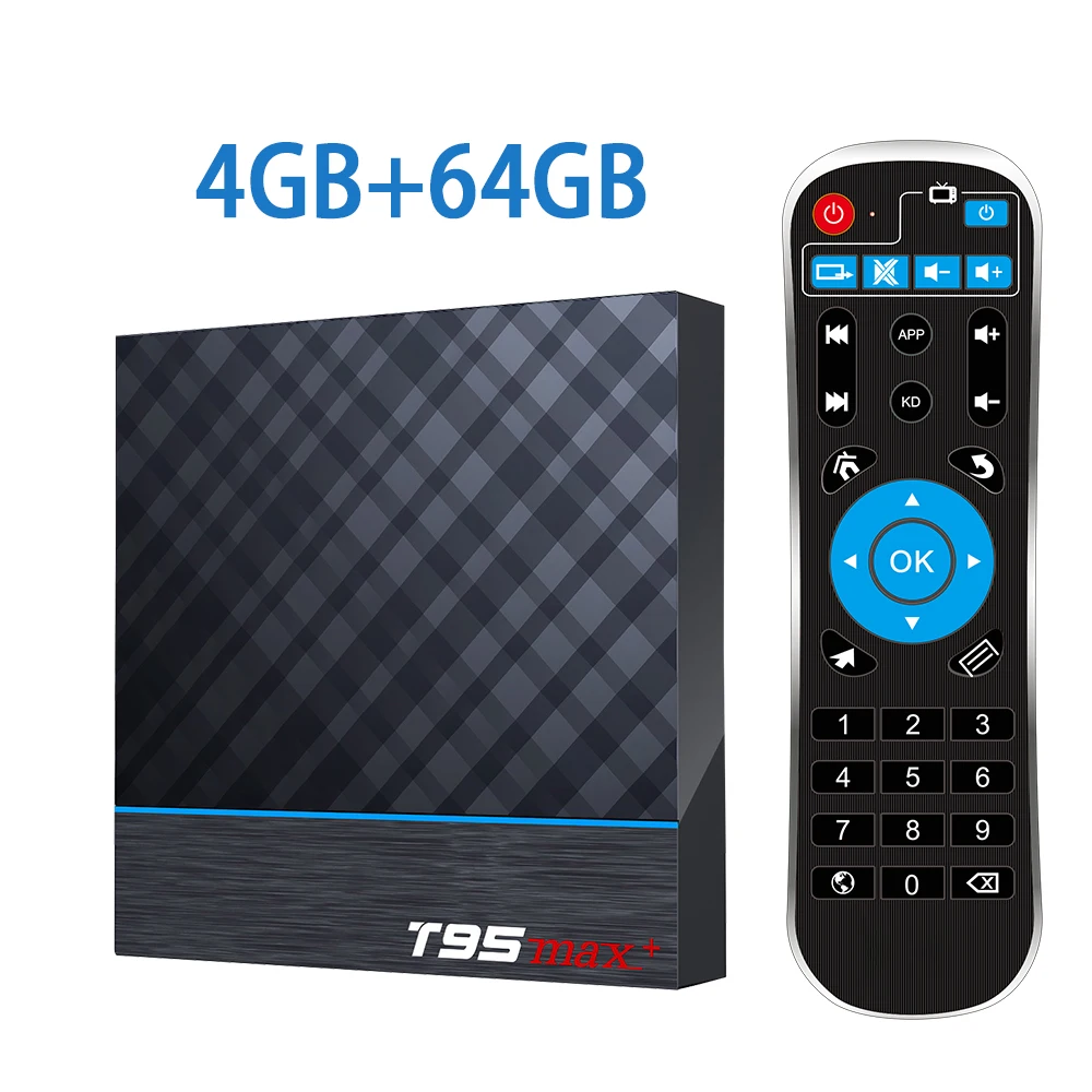 T95 MAX+ Android 9,0 ТВ BOX Amlogic S905X3 set top tv BOX Netflix голосовой помощник двухъядерный процессор Wi-Fi 4K Google Play StoreMedia - Цвет: 64G TV BOX