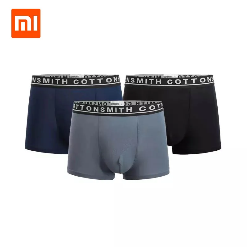 

XIAOMI YOUPIN Cotton Smith 3PCS Comfortable Antibacterial Underwear For Men Curve Cutting Silky and Soft Metal Packaging