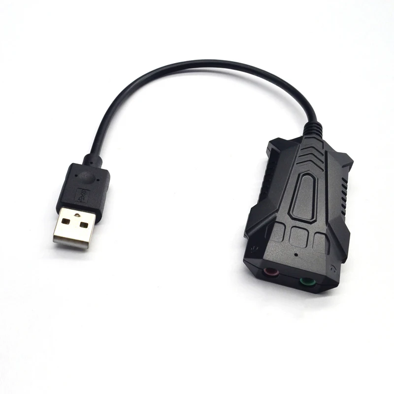 Внешняя звуковая карта USB для наушников 3 5 мм со светодиодным индикатором |