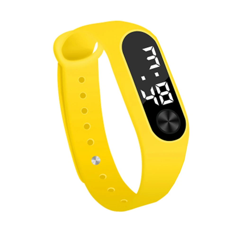 Спортивный смарт-браслет M2 детский спортивный светодиодный цифровой дисплей регулируемый ремешок электронные наручные часы - Цвет: Цвет: желтый