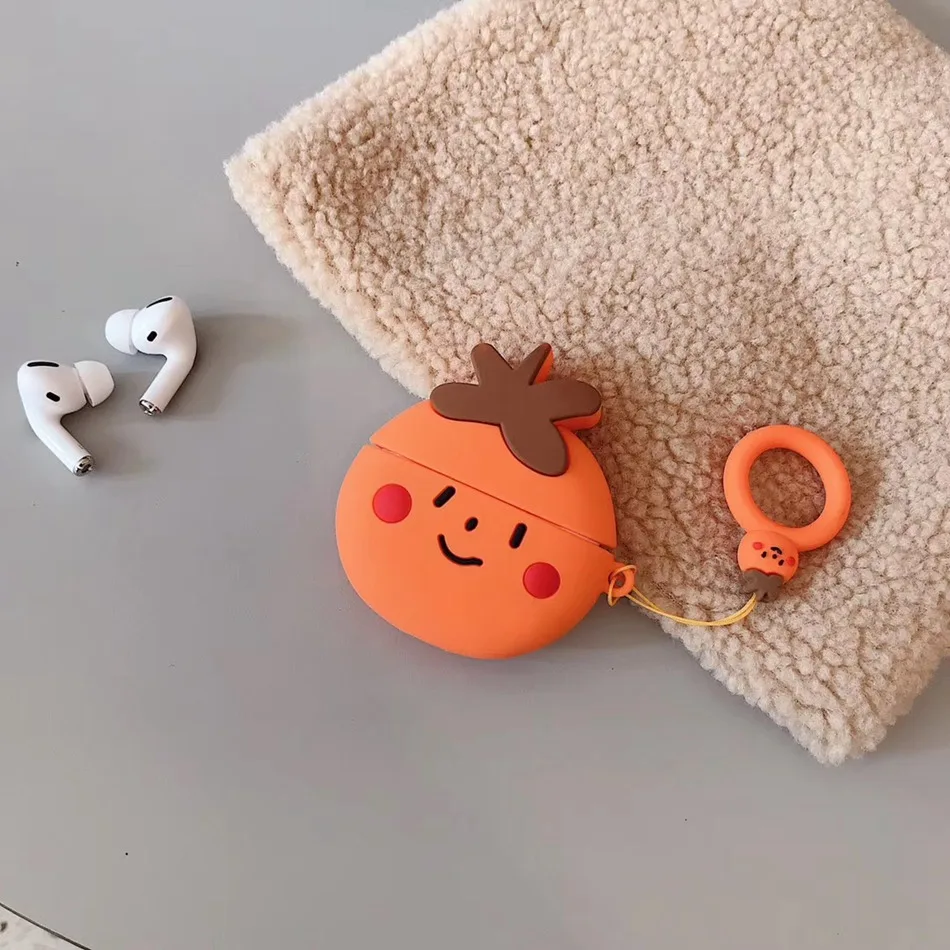 Persimmon Для AirPods Pro Чехол 3D милая собака корги утка тост наушники Kawaii чехол для AirPods Pro 3 Мягкий защитный чехол с брелком - Цвет: Persimmon
