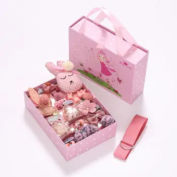 

24Pcs/Set Baby Girls Hair Accessories Set Cute Rabbit Animal Ties Rings Bows Hairpins Princess Ponytail Holder with Gift Box