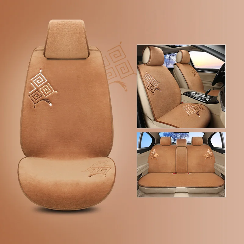 Version A Высококачественный, из овчины шерсть сиденья для Audi A1 A3 A4 B8 B7 B6 B5 A6 C6 C7 A8 A8L Q3 Q5 Q7 автомобильные аксессуары - Название цвета: Version A