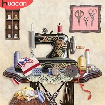 

HUACAN 5D DIY Diamond Painting Full Square Diamond Sewing Machine Pattern Embroidery Cross Stitch 5D Rhinestone Painting