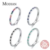 Modian Rainbow CZ Finger Rings for Women Stackable Slim 4 Color Wedding Engagement Band 925 Sterling Silver Fine Jewelry 2022 ► Photo 1/6