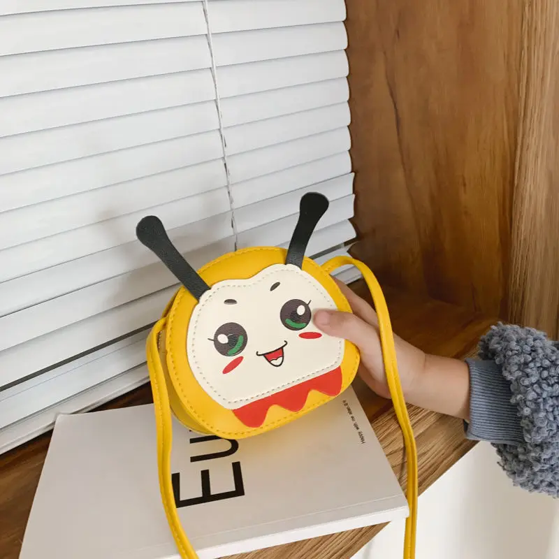 

Lovely Baby Girls Mini Coin Purse PU Leather Cute Antenna Children Small Shoulder Crossbody Bags Boys Kids Money Wallet Pouch