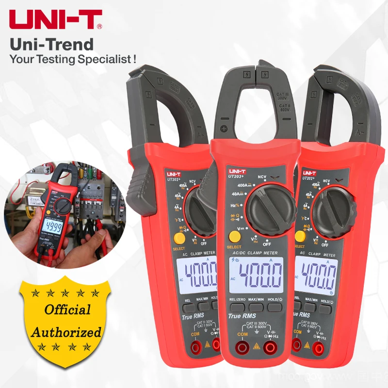 Kaufen UNI T UT201 + UT202 + UT203 + UT204 + UT202 + 400 600A digital clamp meter; automatische palette true RMS hohe präzision multimeter