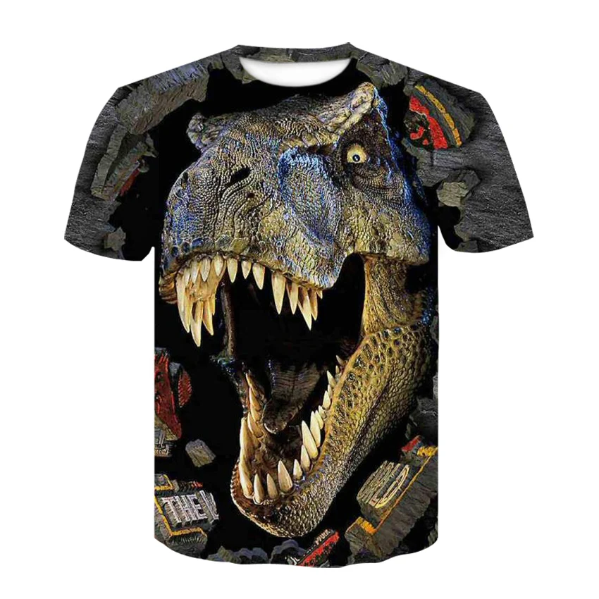 

2019 Jurassic World Fallen Kingdom Cool Dinosaur Head 3D Print T shirt Men/Women Hiphop Tee Tshirt Boy color Clothes Drop ship