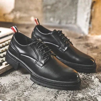 

men casual business wedding formal dresses breathable cow leather shoes gentlemen platform shoe spring autumn sneakers zapatos