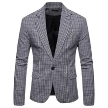 Модный клетчатый мужской костюм, вечерние, высокое качество, мужской пиджак, деловой повседневный костюм, приталенный, terno masculino, блейзер d90815