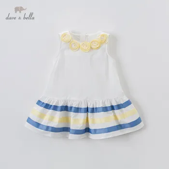 

DBS12641 dave bella summer baby girl's cute floral appliqeus dress children fashion party dress kids infant lolita clothes