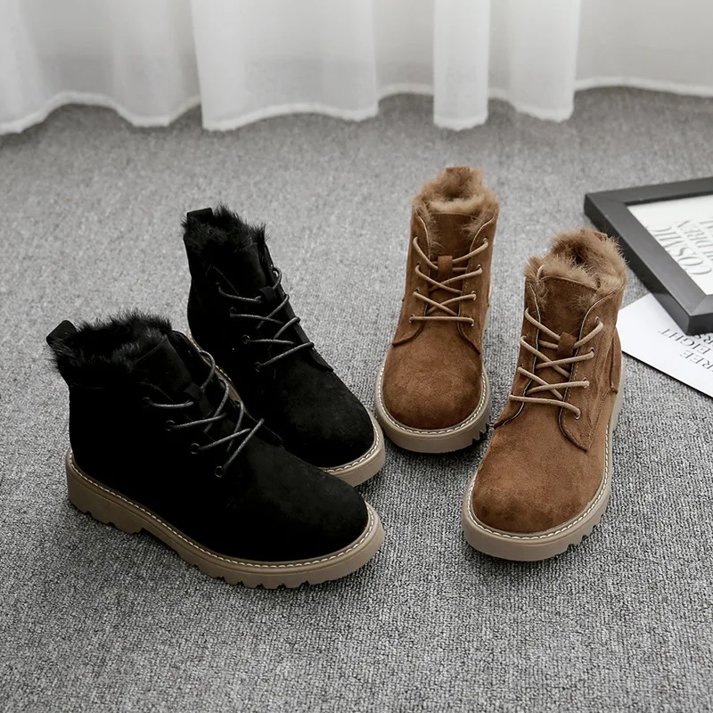 

Boots Woman Baby 2019 England Student Boots Leisure Flat Bottom Short Boots Woman