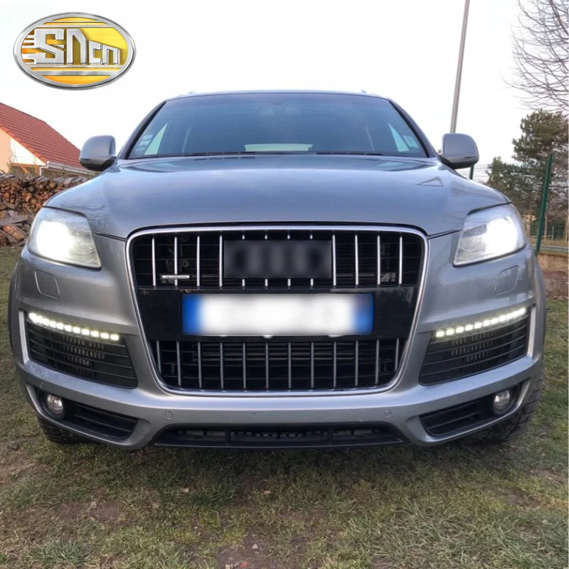 2pcs LED Daytime Running Light For Audi Q7 2006 2007 2008 2009 Dynamic Yellow Turn Signal Car DRL Waterproof 12V Fog Lamp Bulb