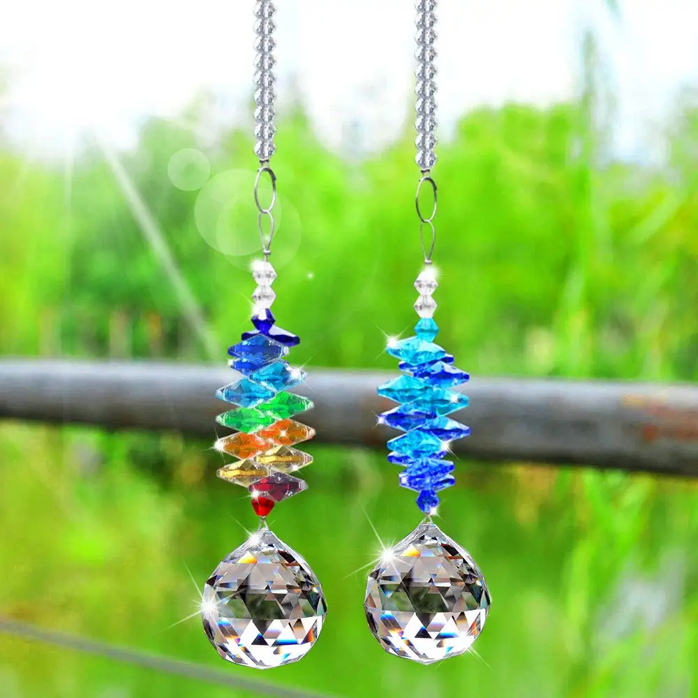 H& D Кристалл Suncatchers Радуга производитель окна висячие орнамент чакра хрустальные подвески для дома, офиса, сада декор(2 упаковки