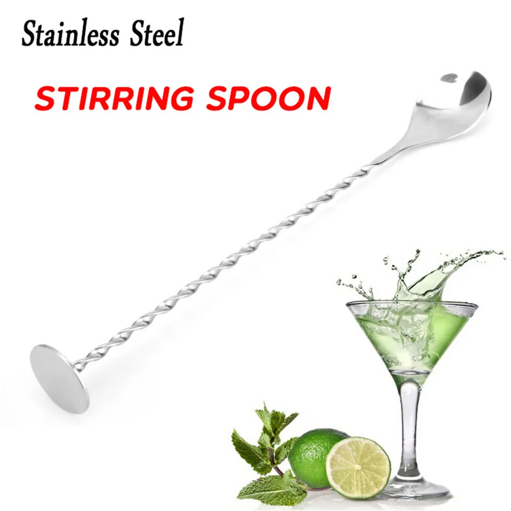 11 Inches Stainless Steel Mixing Spoon Spiral Pattern Bar Cocktail Shaker | Дом и сад