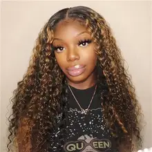 Brasileño destacar agua onda de encaje del pelo humano del Frente pelucas con minimechones encaje de colores cierre peluca para mujeres Density150 pelo Remy