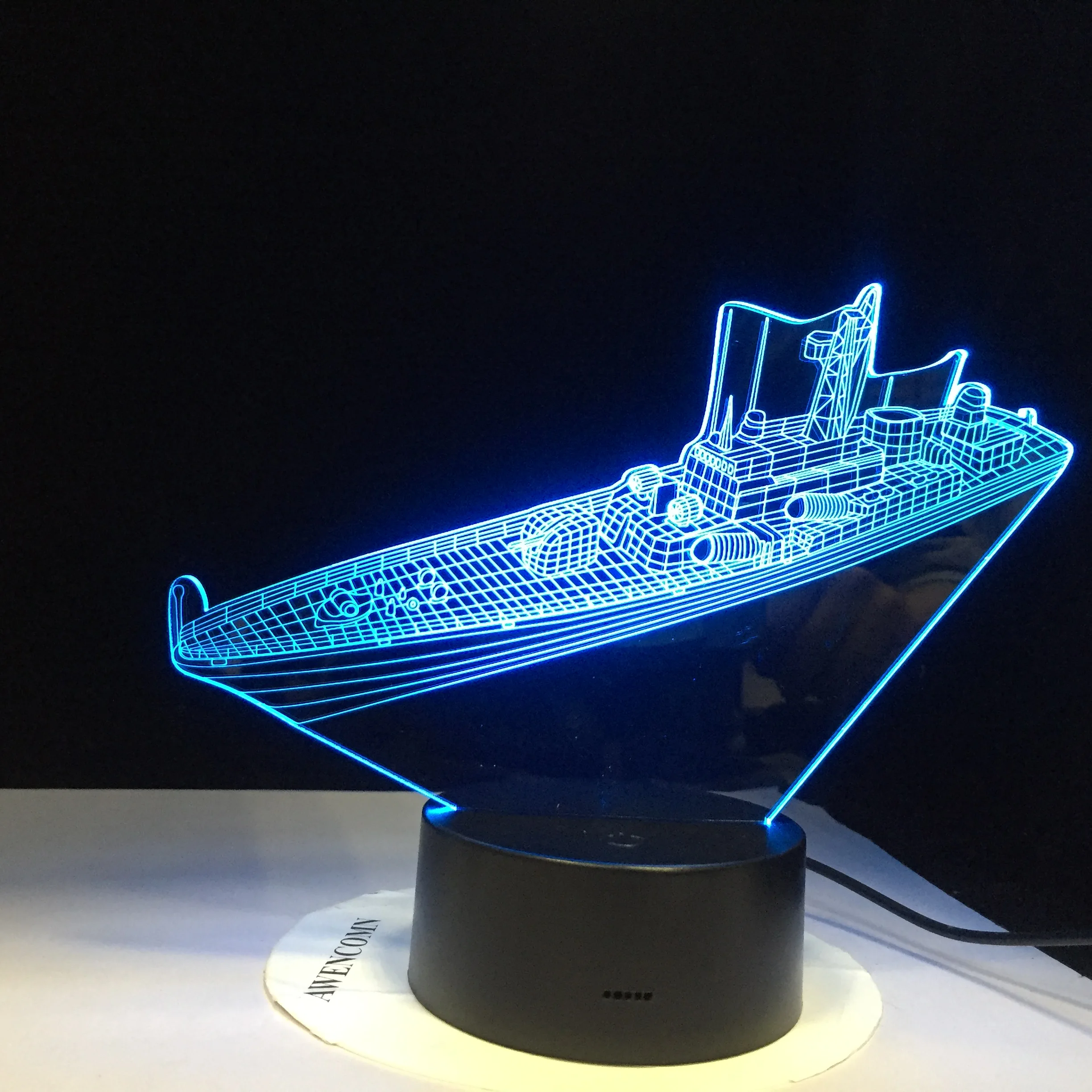 Ship 3D LED Night Light Table Lamp Acrylic Bulbing Optical Illusion Lumineuse Baby Sleeping Lighting Room Gift | Освещение