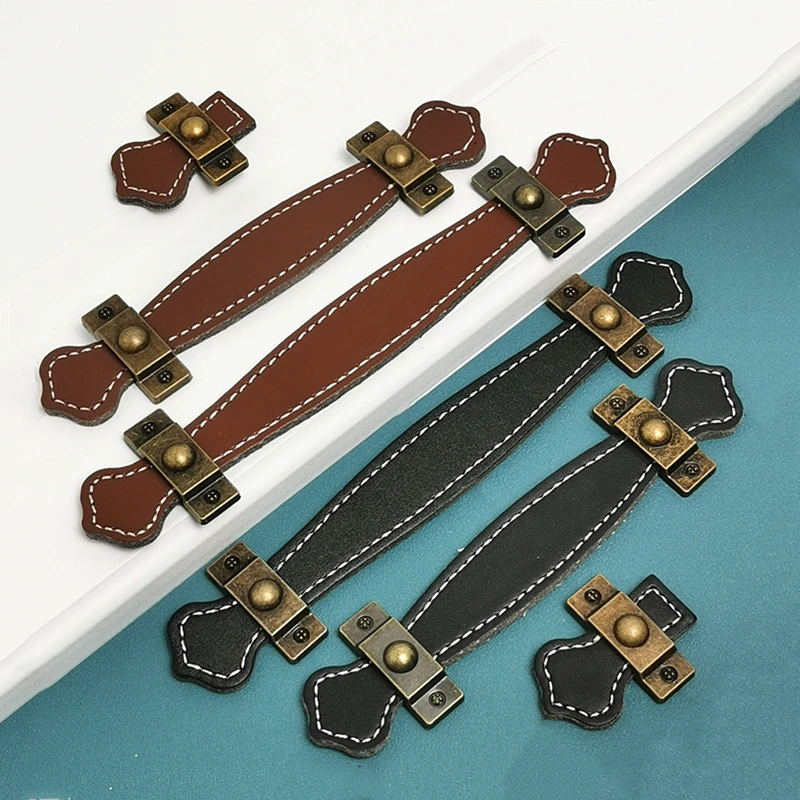 Кожаная ручная сумка ручки для дверцы ящика коричневый черный оборудование